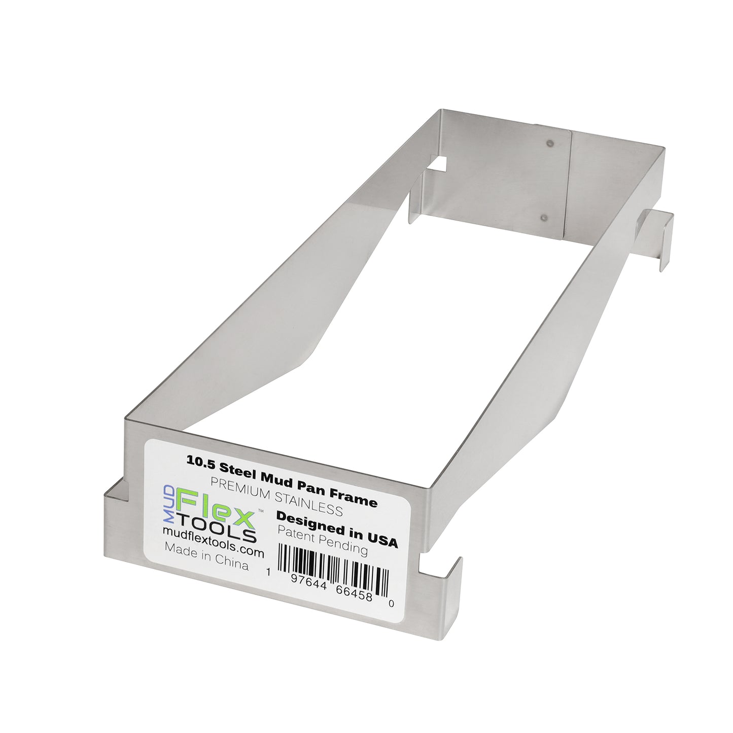 10.5” Steel Mud Pan Frame -Flexible-Rustproof-Lightweight-Metal Knife Cleaning Edges-Attaches to MUDFLEX Soft Ez Grip Silicone Mud Pan Sold Seperately