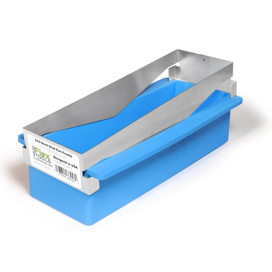 10.5” Steel Mud Pan Frame -Flexible-Rustproof-Lightweight-Metal Knife Cleaning Edges-Attaches to MUDFLEX Soft Ez Grip Silicone Mud Pan Sold Seperately