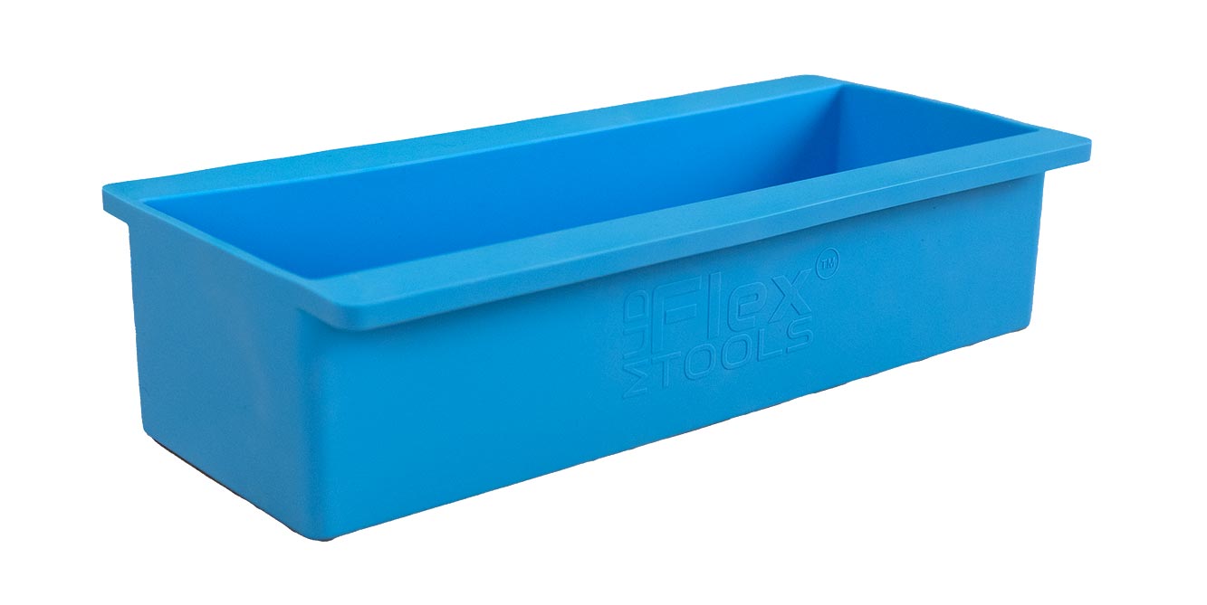 10.5”Ez Clean Flexible Drywall Mud Pan-Soft Silicone-Ez Squeeze Grip-Stretches-Non-Stick-Rust Proof-Durable